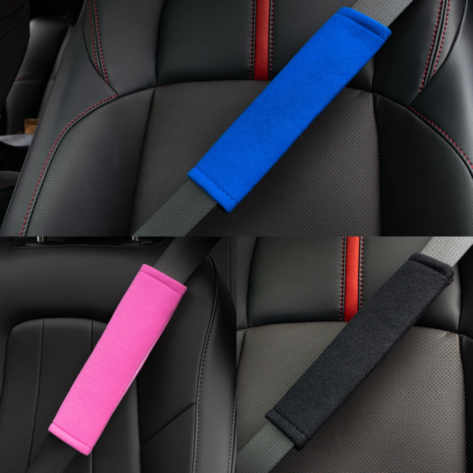 Cubre Cinturones Coche Protectores De Cinturón De Seguridad Sparco - Acolchado Suave Negro (Pack 2 Unidades) - Evita Rozaduras, Cómodo Para Largas Distancias, Fácil Instalación Con Velcro