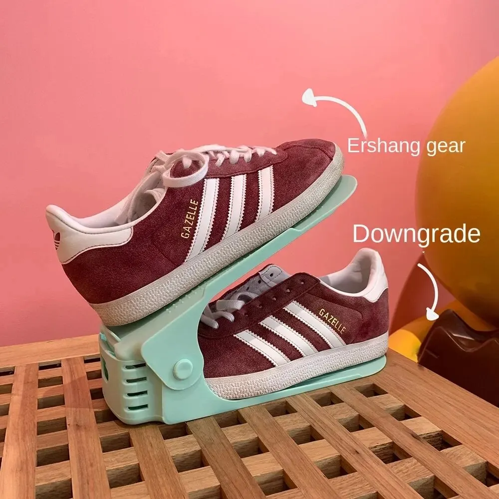 Shoe Rack 7 Pcs Minimalist Modern Double-Layer Integrated Adjustable Plastic for Home Living Room