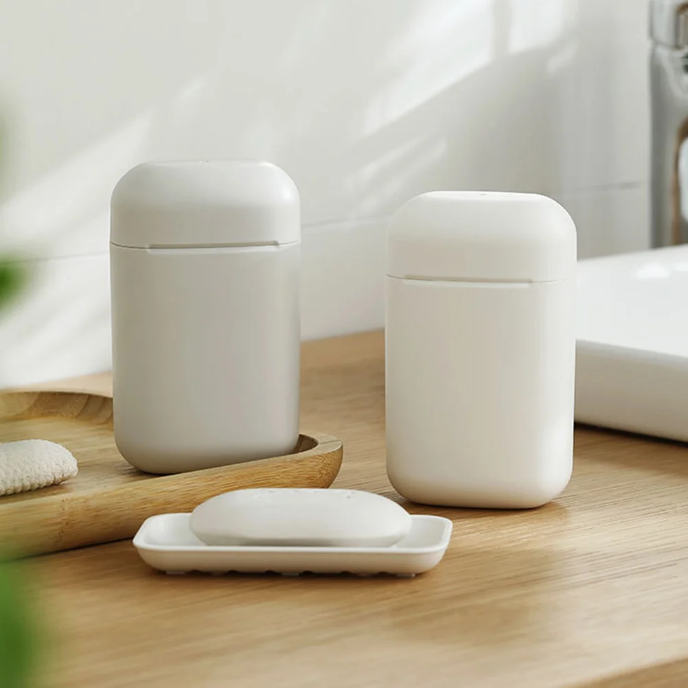 

2 Pcs Soap Box Holder Dish Travel Bathroom with Cover Bar Pp Dishes Boxes Container