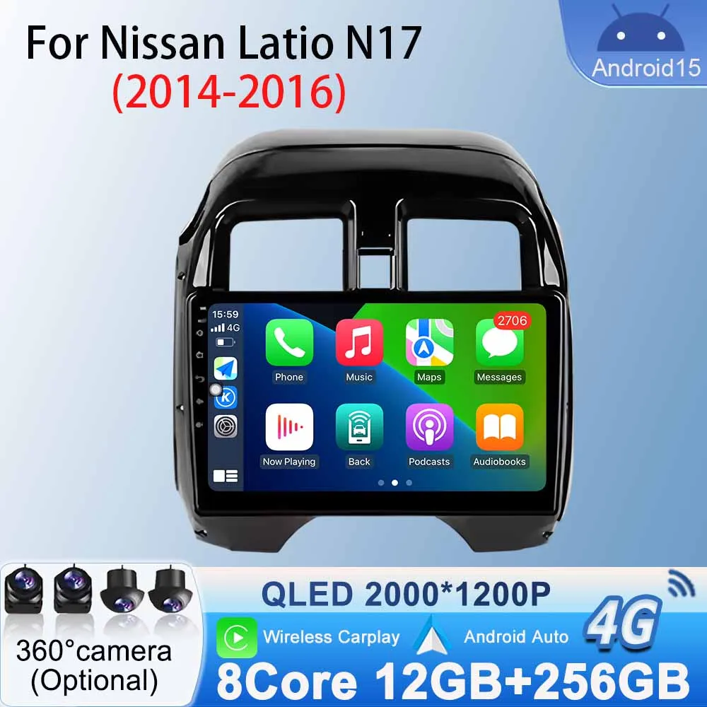 WIFI 360 Camera Bluetooth for Nissan Latio N17 2014 - 2016 RHD Car ...