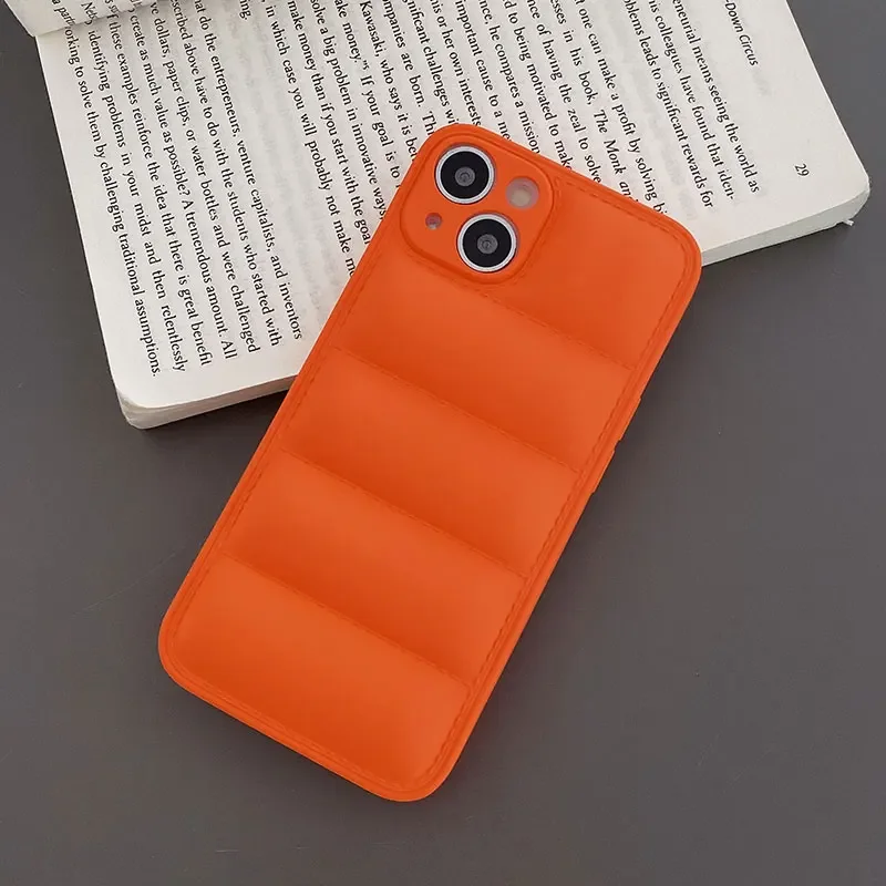 Luxury Down Jacket Silicone Winter Phone Case - Soft Protective Cover