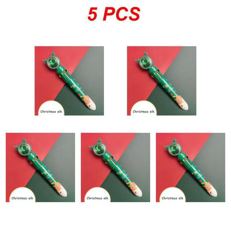 thumbnail image 1 of 1 ~ 10 piezas de bolígrafos de colores de dibujos animados de Papá Noel, árbol de Navidad, ciervo, bolígrafo, regalos de Feliz Navidad, papelería, herramienta de escritura para oficina, 1 of 5