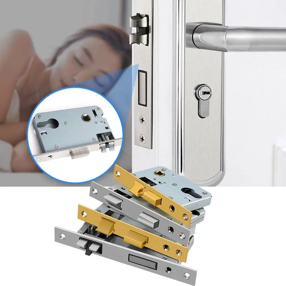 Door Lock Professional Security Door Lock Body Stainless Steel Silent Tongue Mechanical Lock Door Handle Replacement Spare Parts