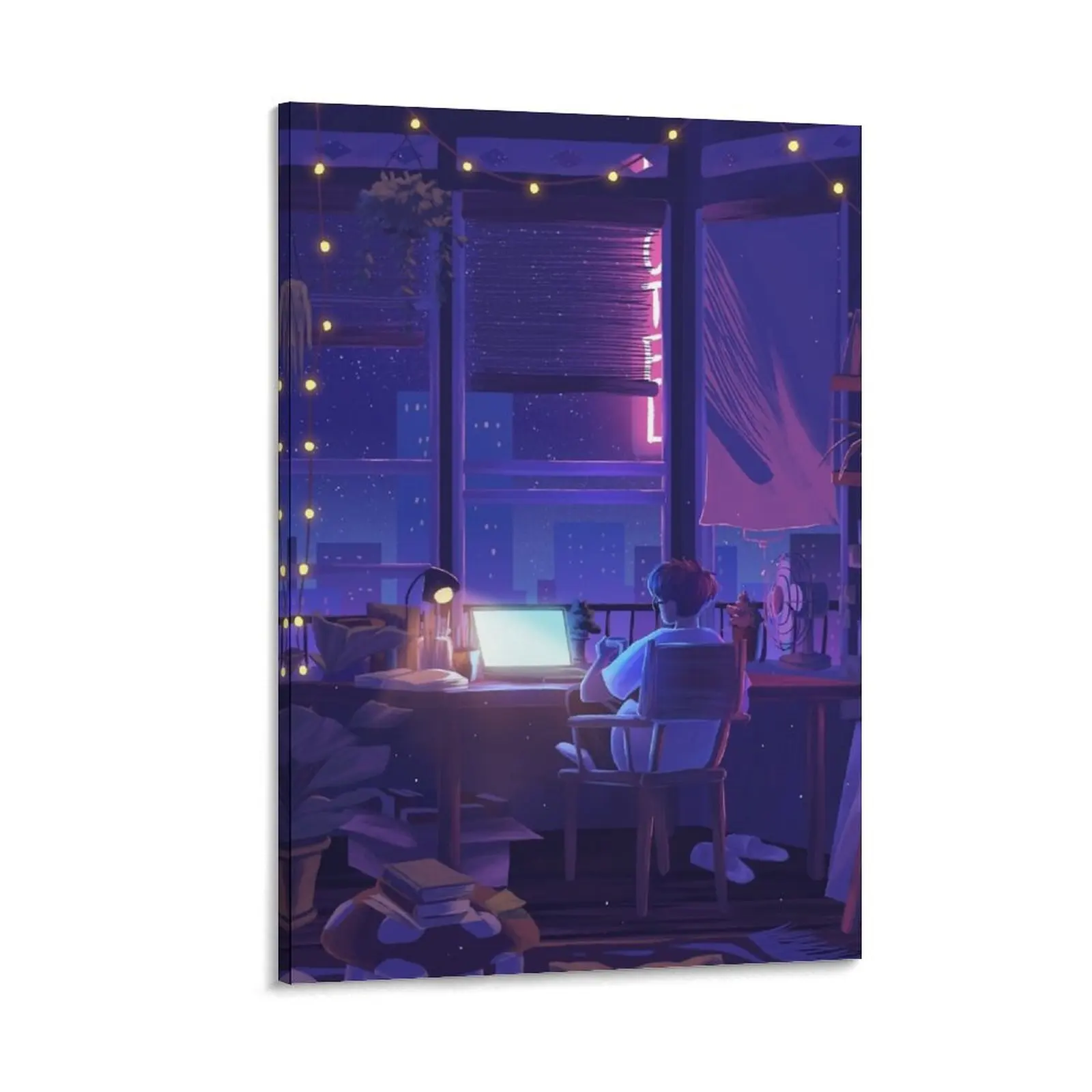 

all these late nights Canvas Painting decoration for the room poster aesthetic