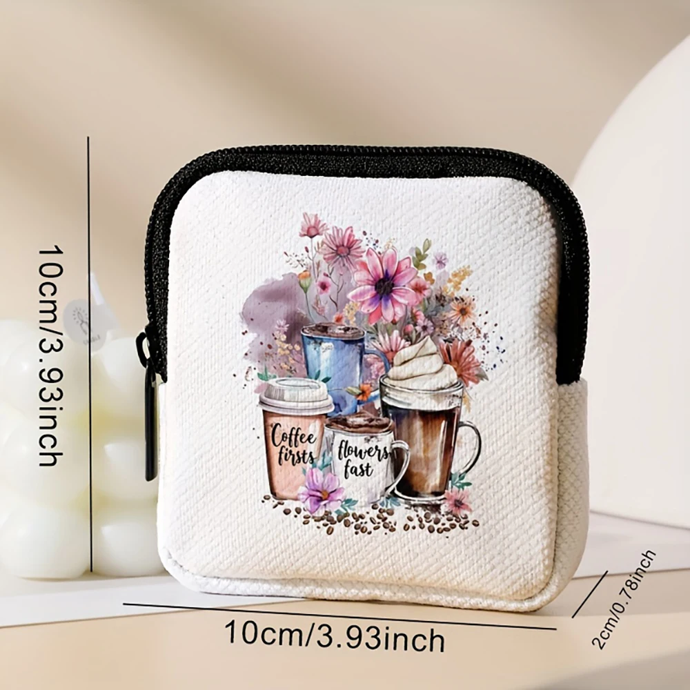 1pc，Flower patterned large capacity coin wallet, digital printed coin wallet, and storage bag are ideal choices for gifts