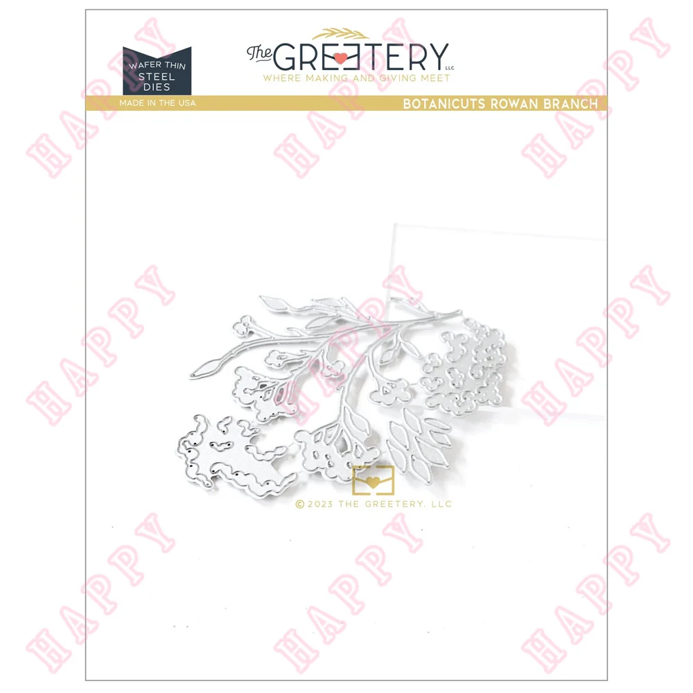 

2023 Arrival New Metal Cutting Dies BotaniCuts Rowan Branch Die Cards Handmade Scrapbook DIY Decoration Craft Embossing Stencil