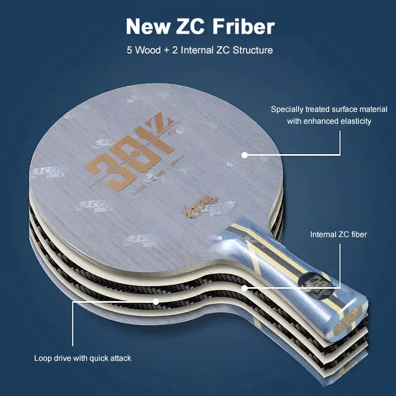 DHS-Hurricane 301 Z Table Tennis Blade, 5 Wood, 2 Internal ZC