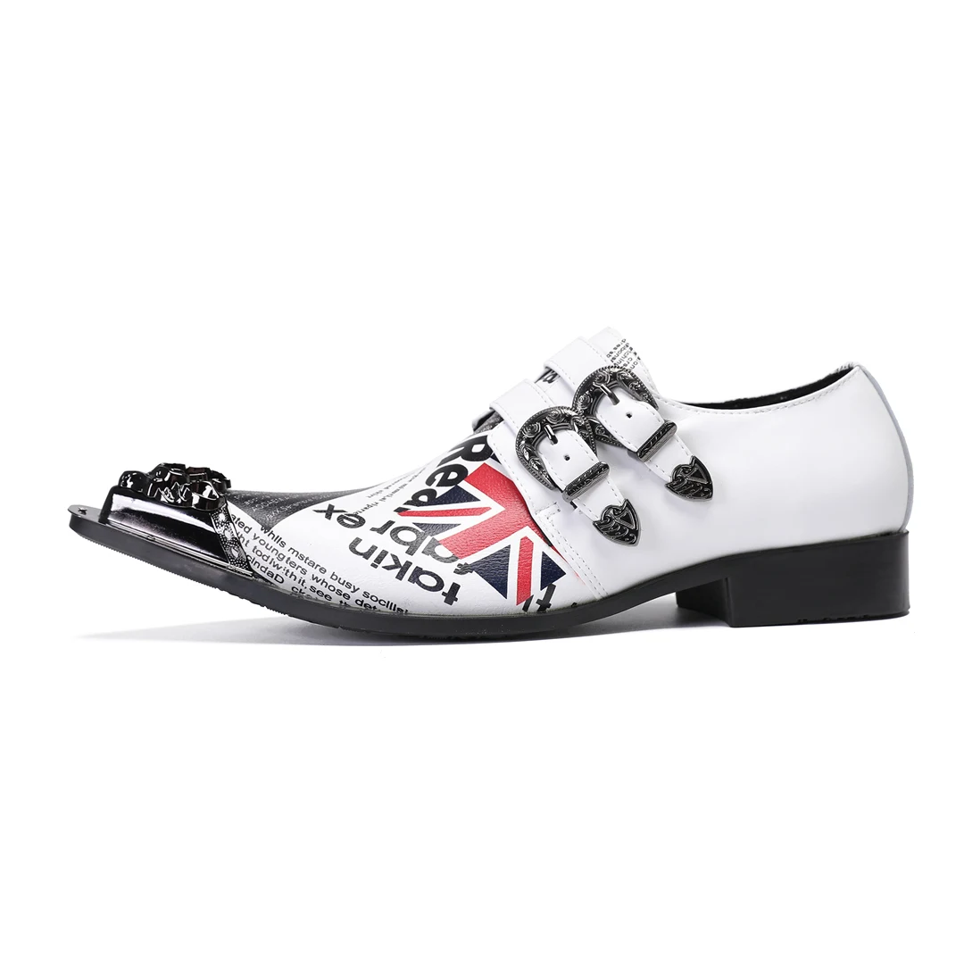 Italian style fashionable white leather dress, men's pointed slippers, formal, business, party shoes for men!