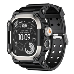 Cinturino Premium in TPU con Custodia Protettiva in Metallo per Apple Watch - Band Sportiva Anti-Fallimento
