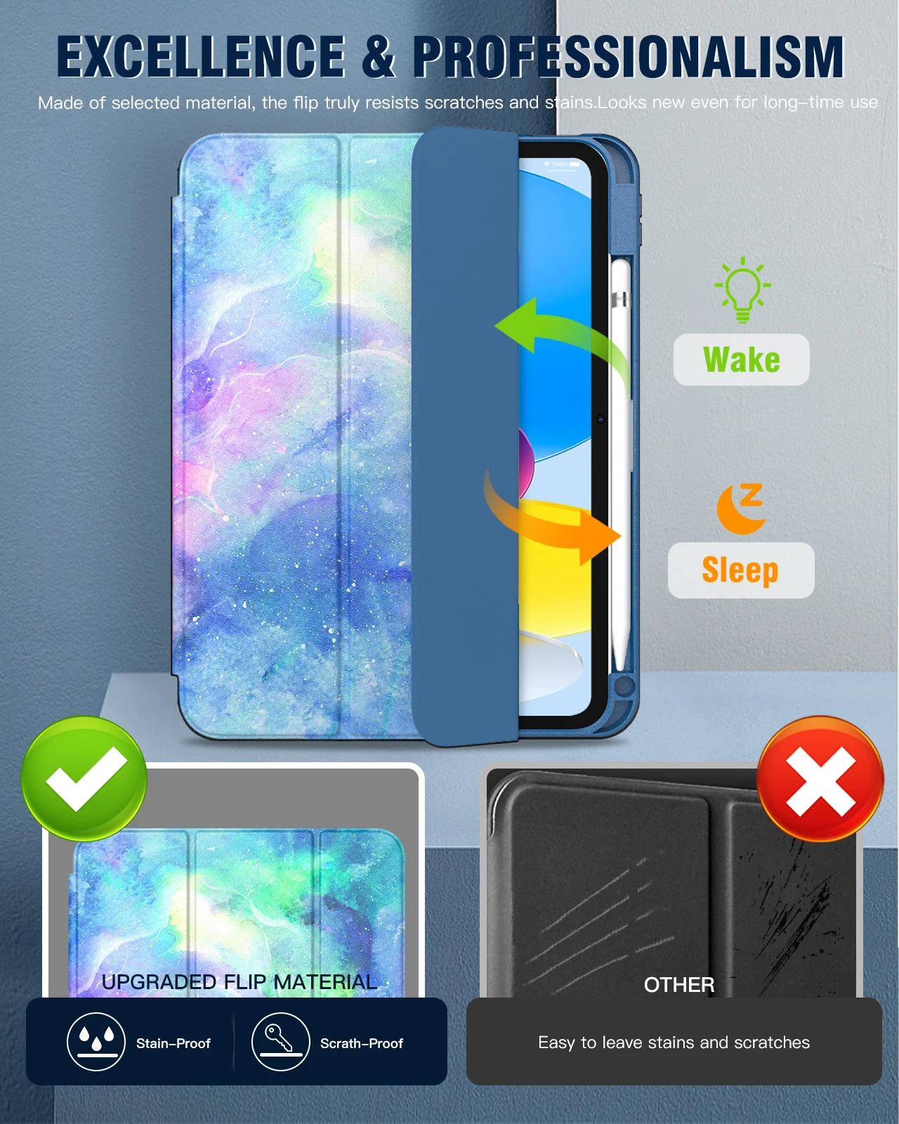 tablet crianças magnética dobrável inteligente capa funda