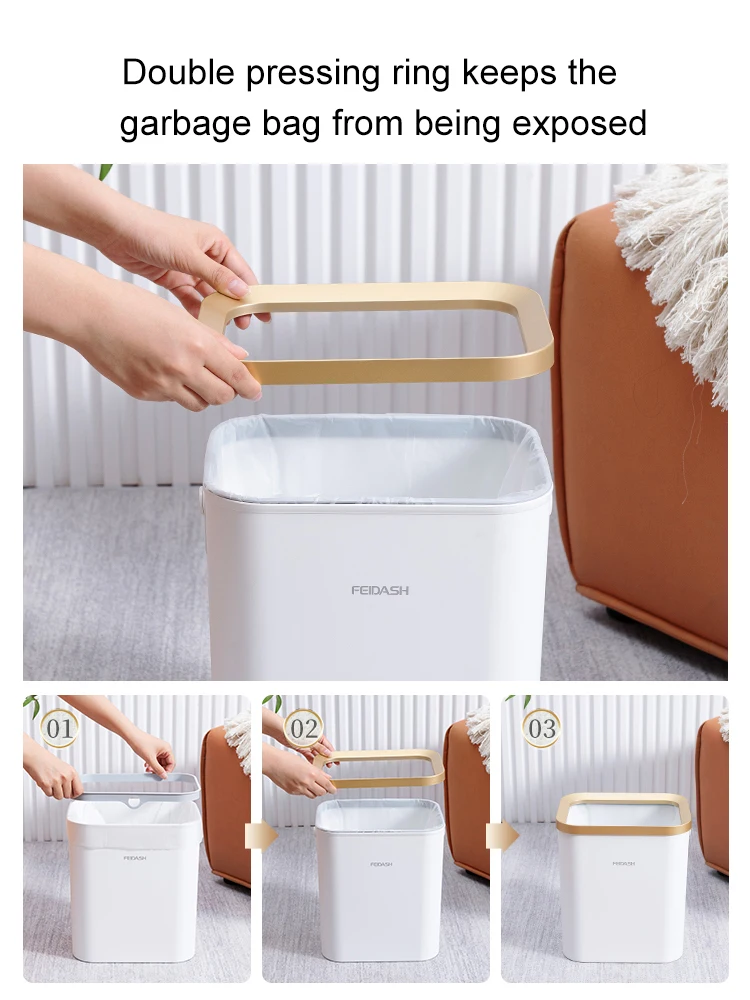 Poubelle Dorée Cabilock Pour Bureau Ou Cuisine | En Acier Inoxydable, Design Moderne Et Compact - Idéale Pour Petits Espaces