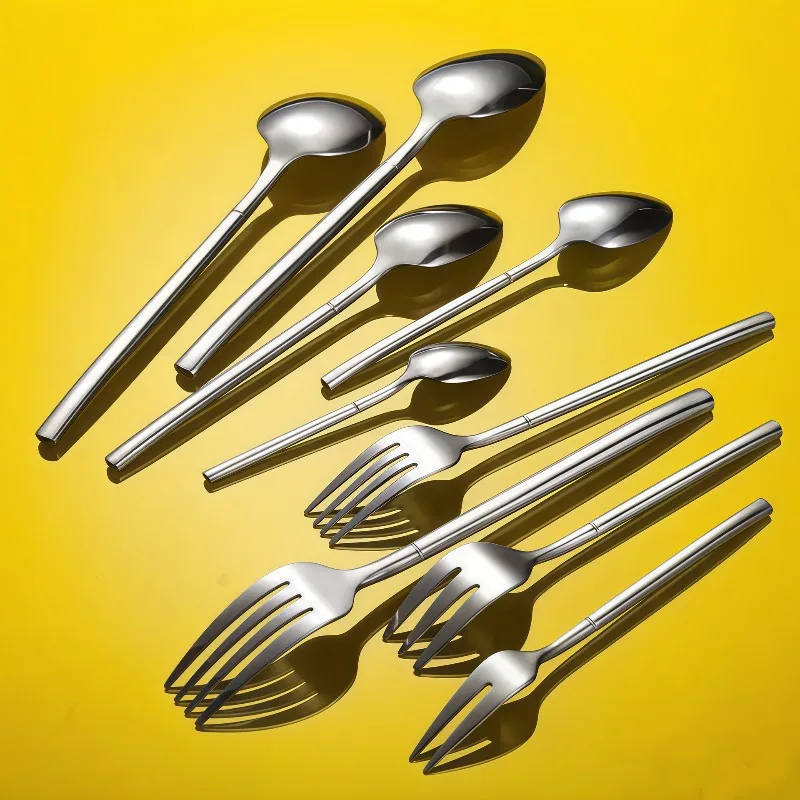 2-Piece Extendable Fork &Spoon Set - Stainless Steel Telescopic Utensils (25.3 Inch) for Camping, BBQ, Fruit & Dessert,Portable