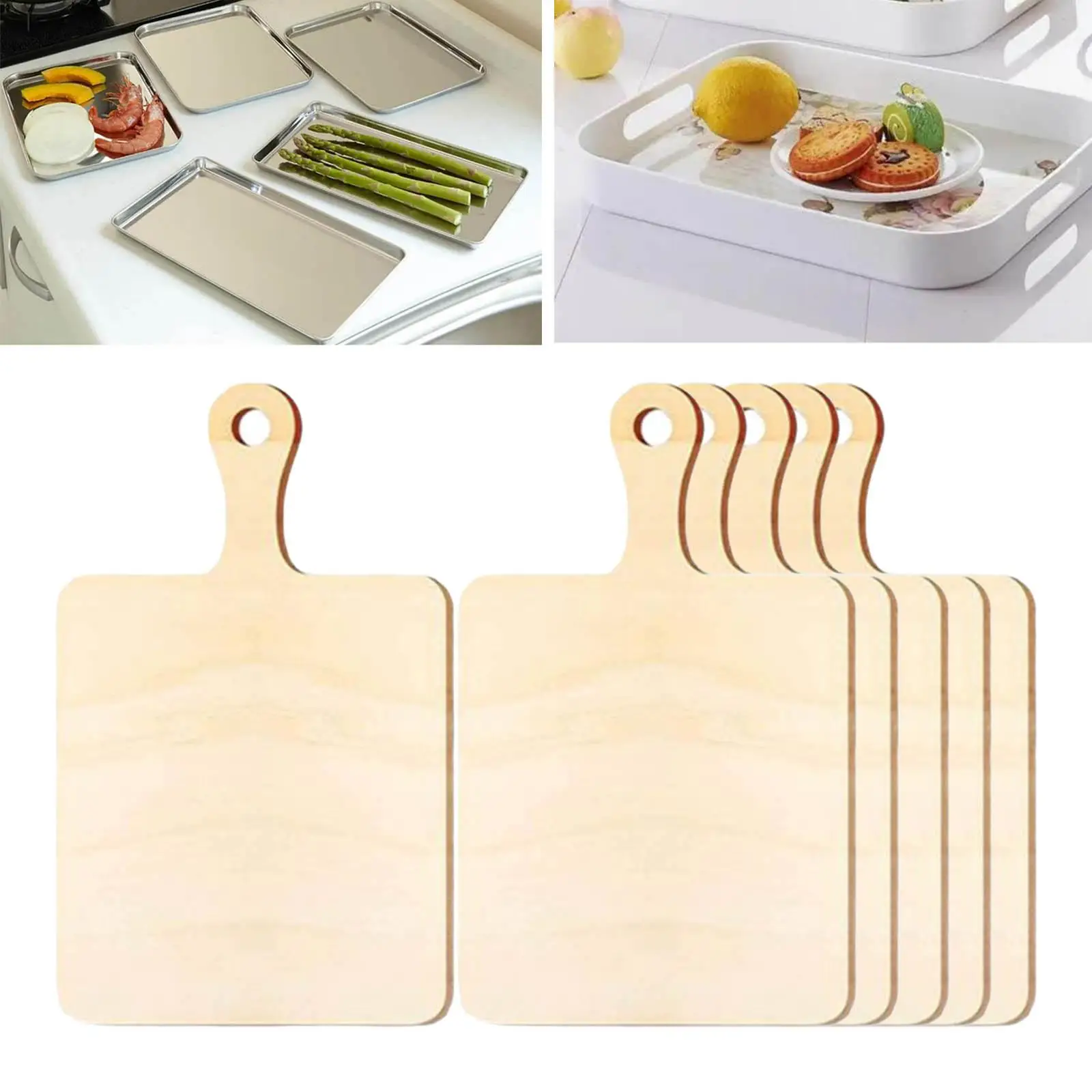 5x Wooden Cutting Board Rectangle Mini Chopping Board for Vegetables  Kitchen - AliExpress