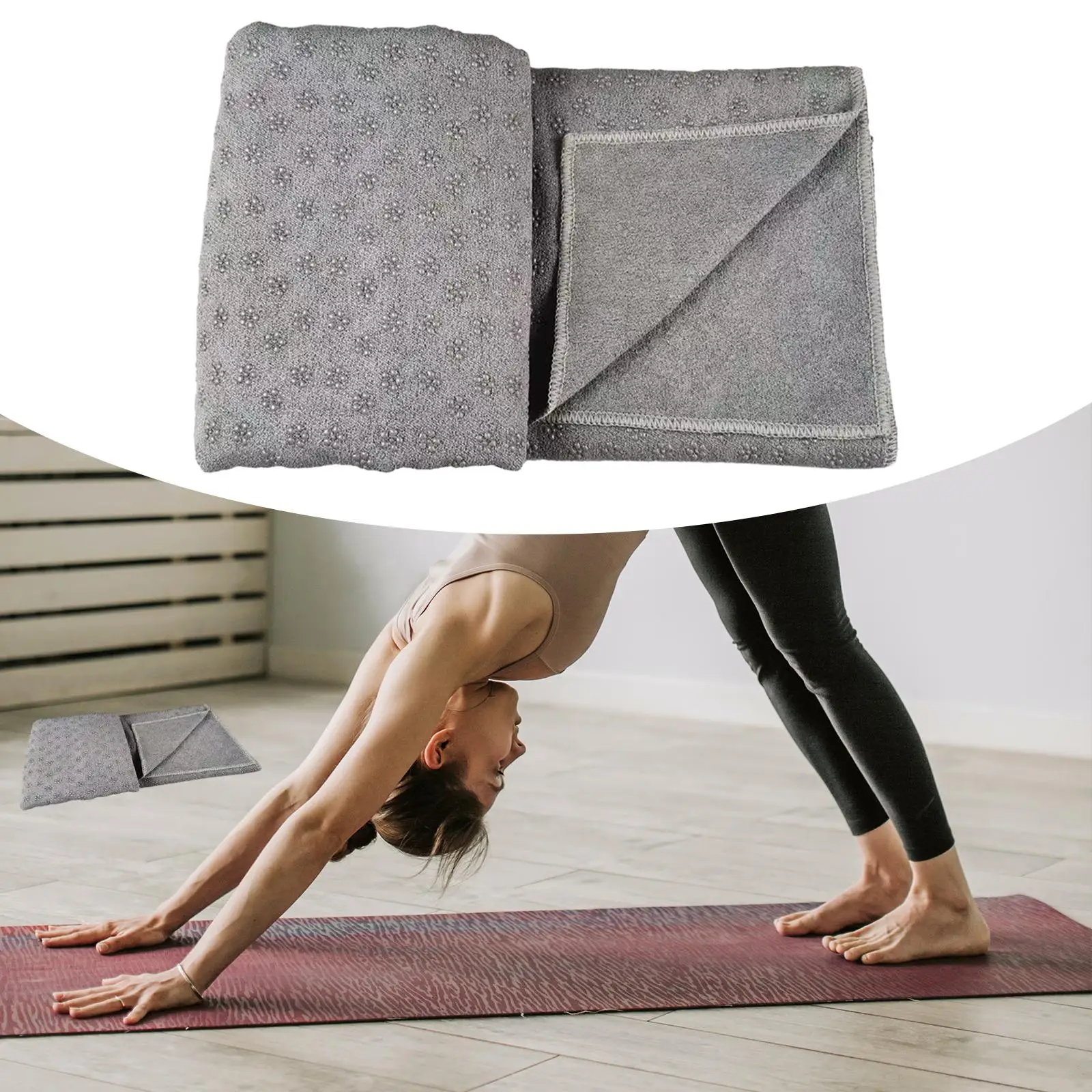 Yoga Mat Towel Non Slip Accessory Comfortable Yoga Towel Yoga Blanket Sweat Absorbing for Home Gym Indoor Fitness Travel Workout