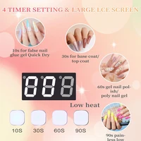 96W Professional Nail Lamp Lampara de unas LED UV recargable de 15600mAh Portable LED Nail Lamp with Mirror Reflective Base 2
