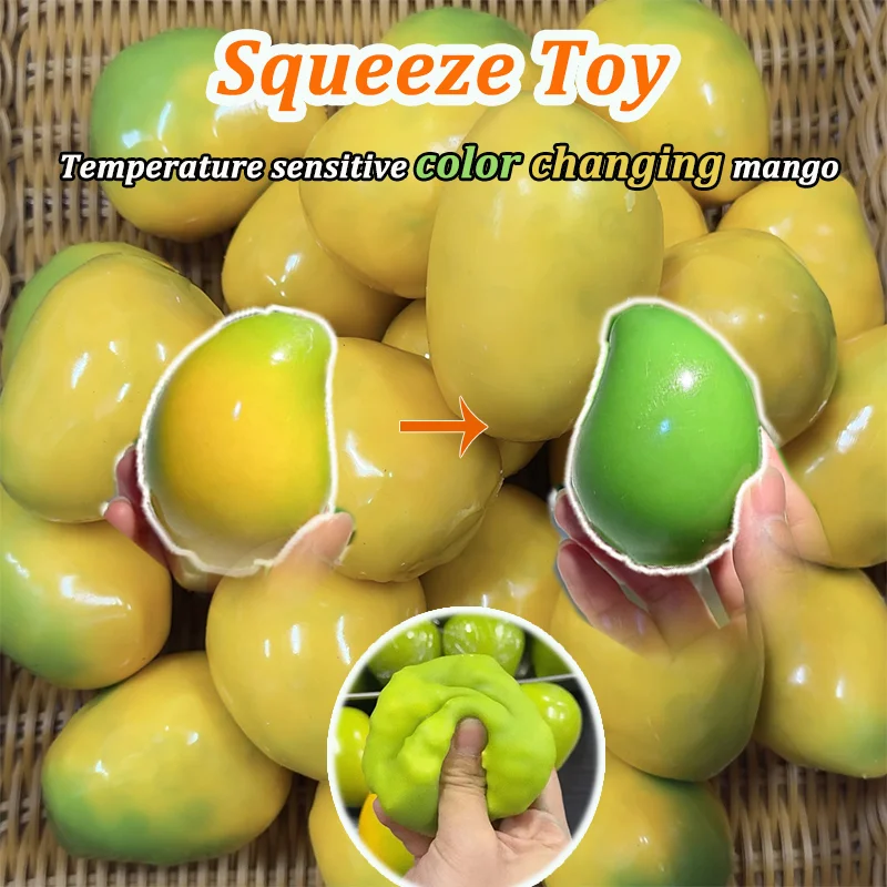Ultra Soft Temperature Changing Mango Squeeze Toy Stress Relief_voghion.com