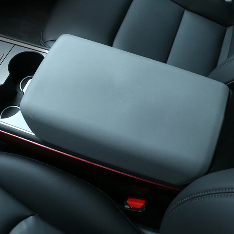 Center Console Armrest Model Y TPE Soft Case Car Center Console Arm Rest Lid Auto Central Armrest Box Pad Cover Latch for Tesla Model 3 Accessories Mat