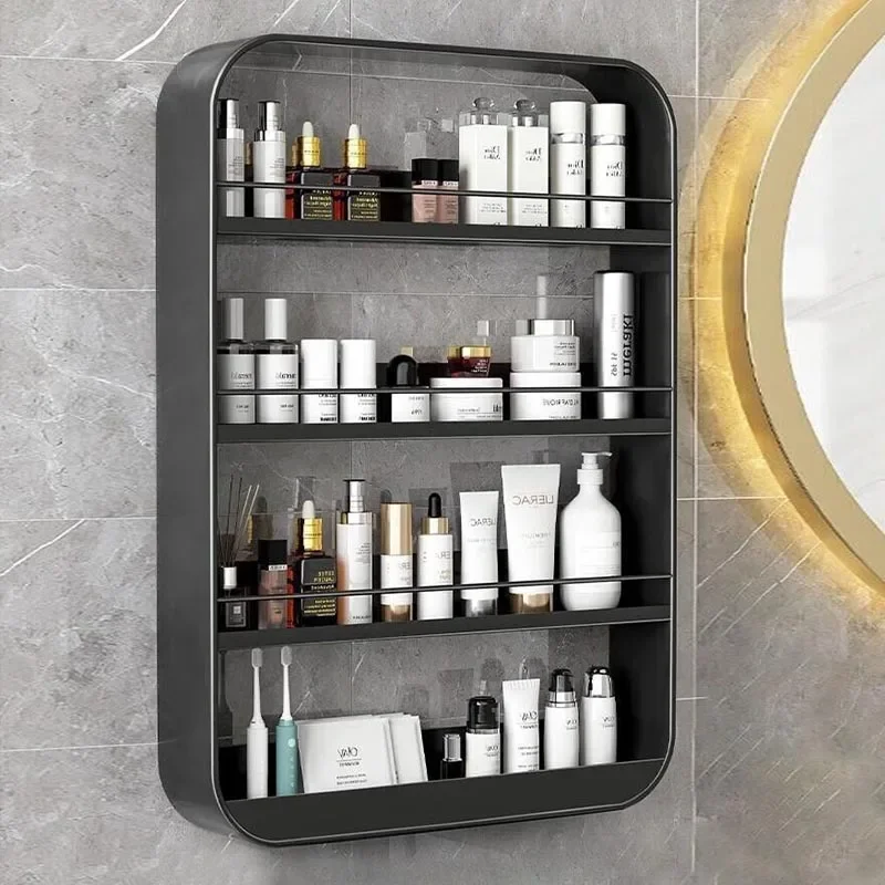

:Punch Free Toilet Stand Bathroom Toilet Cosmetic Storage Holders Wall Mounted Nordic 3-4layer Racks home organizer