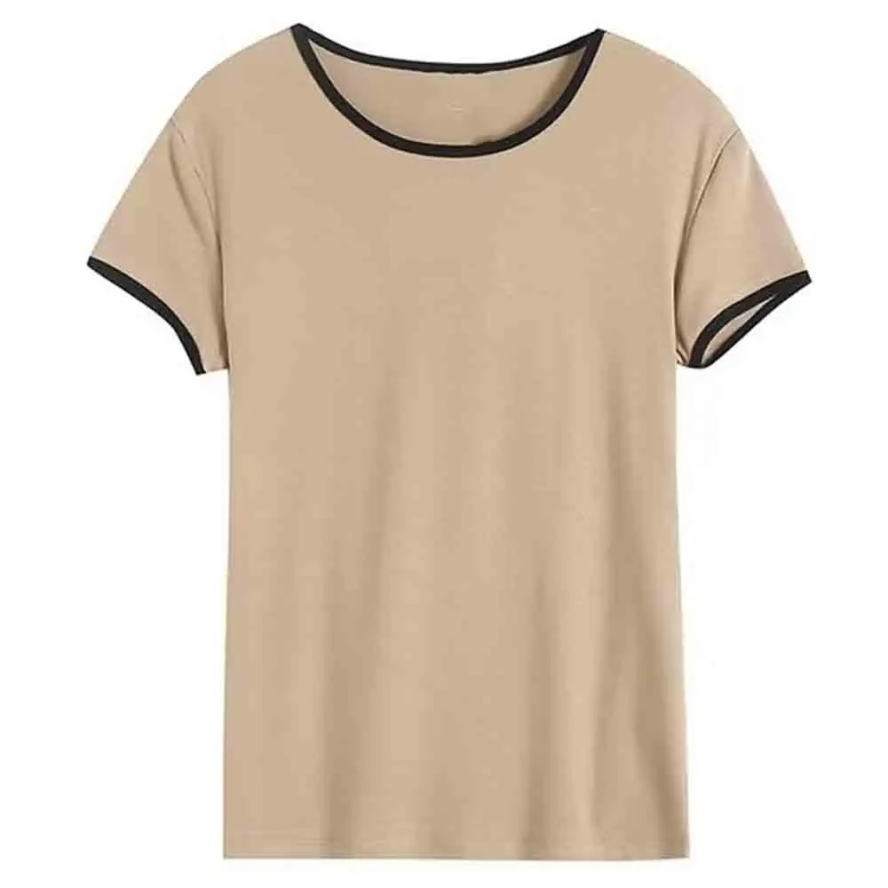 

Женская футболка с коротким рукавом и круглым вырезом, в стиле ретро