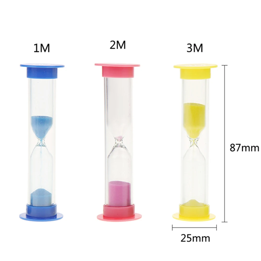 1/2/3 Minutes Plastic Hourglasses Teeth Brushing Sandglass Timer Perfect Gift Desktop Sand Watch for Children Adults 6