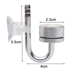 Silver Aquarium CO2 Bubble Atomizer with Suction Cup - Enhanced CO2 Diffusion (Silver)