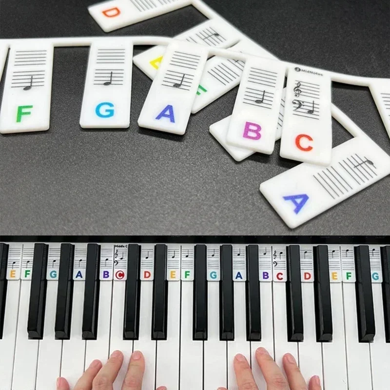 88 Key Piano Keyboard Stickers, Removable Keyboard Note Labels, Beginner Piano Note Learning Guide Accessories piano keyboard labels