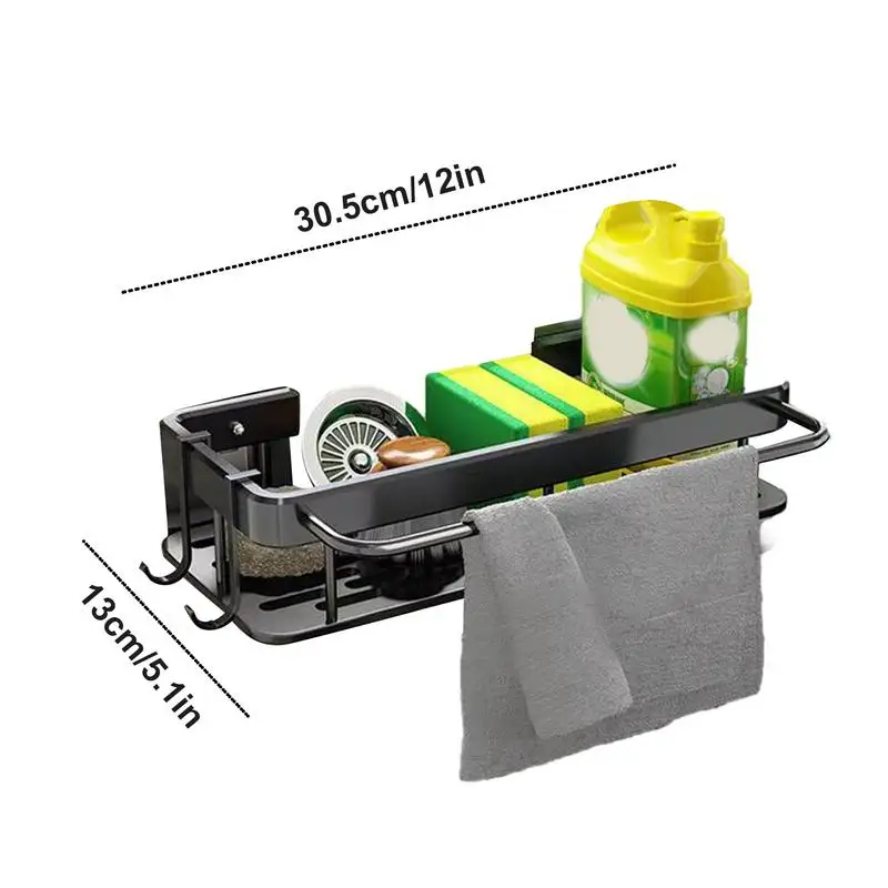 Kitchen Sink Organizer No Punch Sponge Caddy For Sink Basket Brush Holder Home Organization For Sponges Wipes And Cleaning