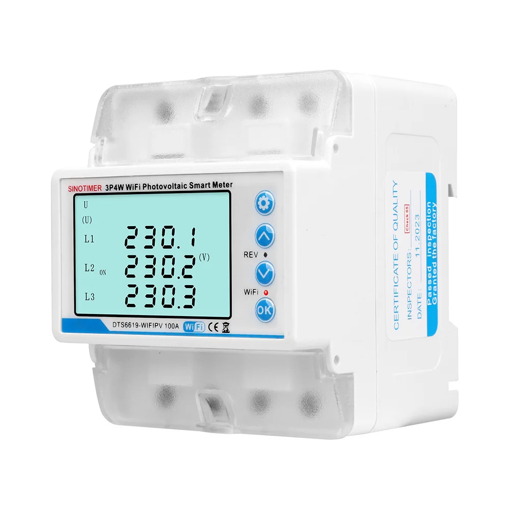 

AC380V 100A Three Phase WIFI Intelligent Reclosing Photovoltatic Energy Meter kWh Power Consumption Electricity Measurement