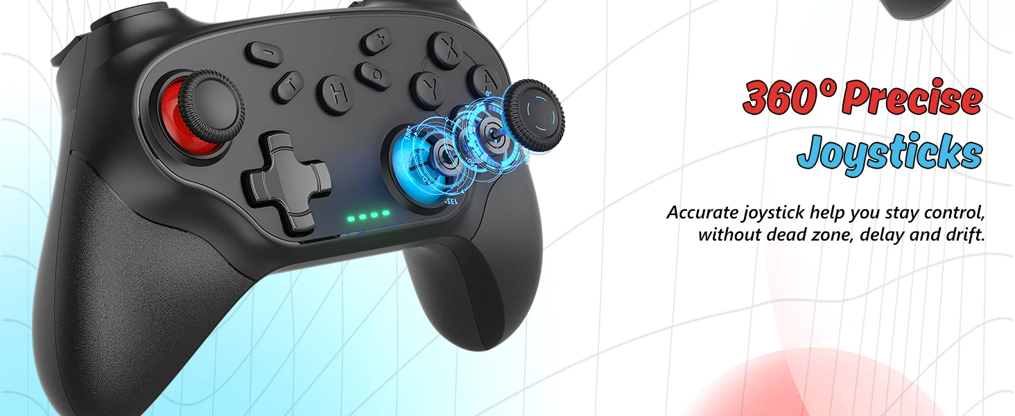 GAMROMBO Controller For Switch Oled/Lite/PC Wireless Game Joystick W/ 6-axis Gyro Turbo Vibration Gamepads Remote_voghion.com