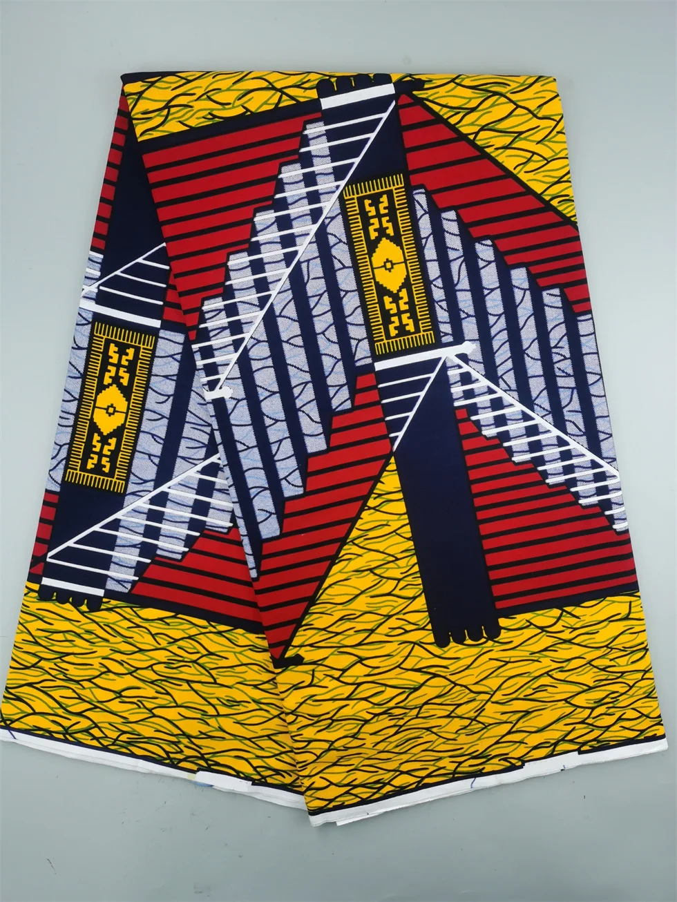 Authentic Wax Print Fabric African Dress Material 100% Cotton, 6 Yards