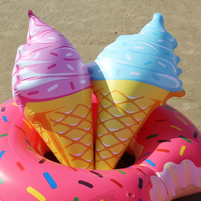 Inflatable Ice Cream Water Surfing Toy Ring European And American Celebrity Photo Type Swimming Ring Stock Available