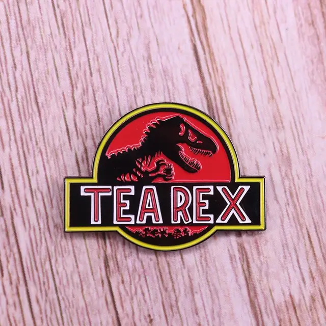 Hard Enamel Pins Tyrannosaurus Rex Velociraptor Dinosaur Brooch