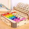 URY 3D Wooden Piano Hand Crank Xylophone Percussion Musical Instruments DIY Toy Rhythm Device Model for Children Christams Gift 5
