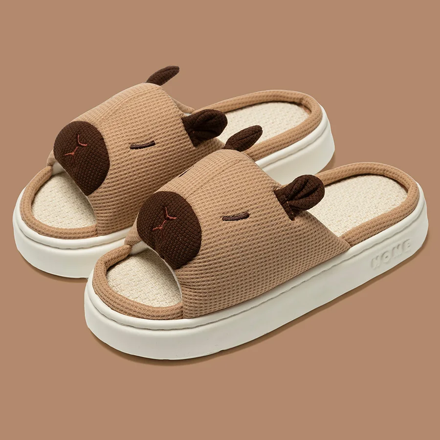 Sommer frauen Flachs Weiche Dicke Sohle Hause Hausschuhe Indoor Niedlichen Cartoon Anti-rutsch Verschleiß-beständig Mode Männer freizeit Schuhe – Detail 7