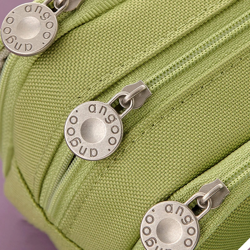 Cute Pencil Case Canvas for Girls Macaron Pencil Box Multilayer School Pouch Kawaii Pensil Case Pen Bag Storage Stationery