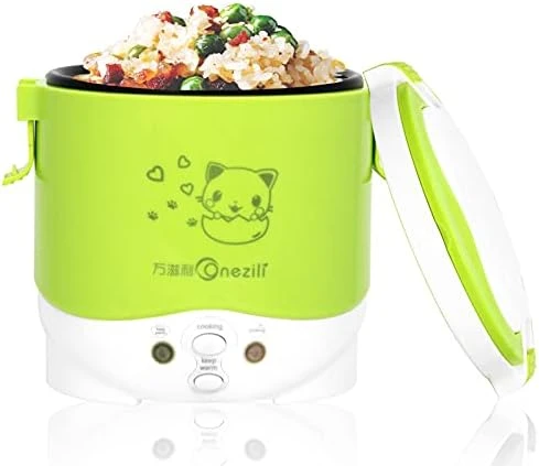 1.0L Mini Rice Cooker,WHITE TIGER Portable Travel Steamer Small,15 Minutes  Fast Cooking, Removable Non-stick Pot, Keep Warm, Suitable For 1-2 People 