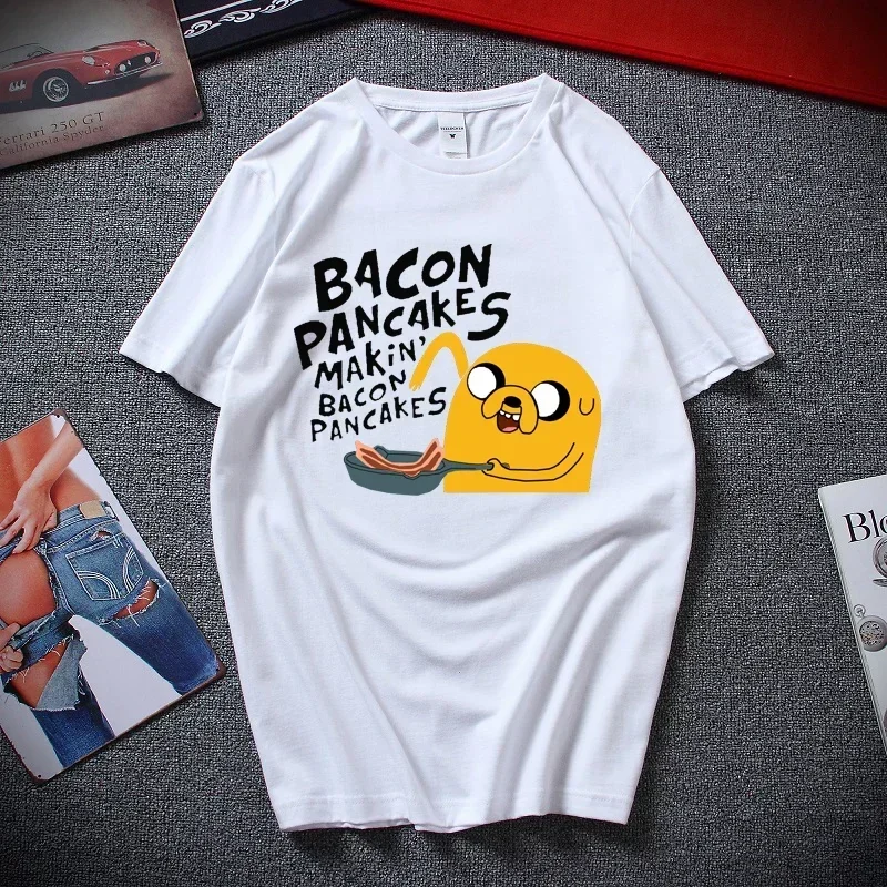 Bacon Pancakes Makin Bacon PanckesAdventure Time Cartoon Printed T