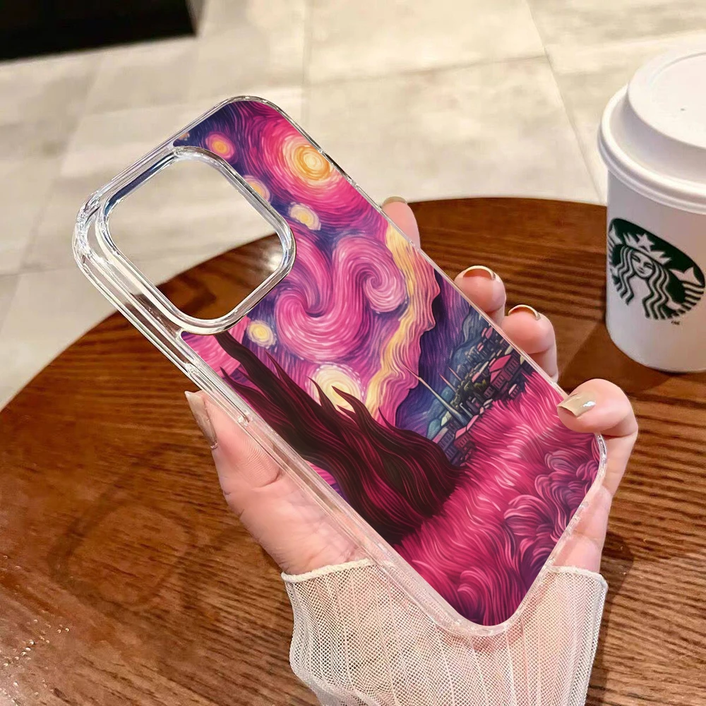 Van Gogh Starry Night Magnetic Clear Phone Case - Artistry in Protection
