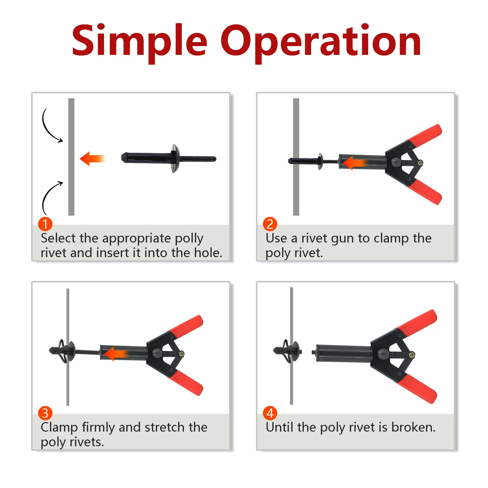 Набор пистолетов для пластиковых заклепок 42 шт., инструмент для ...