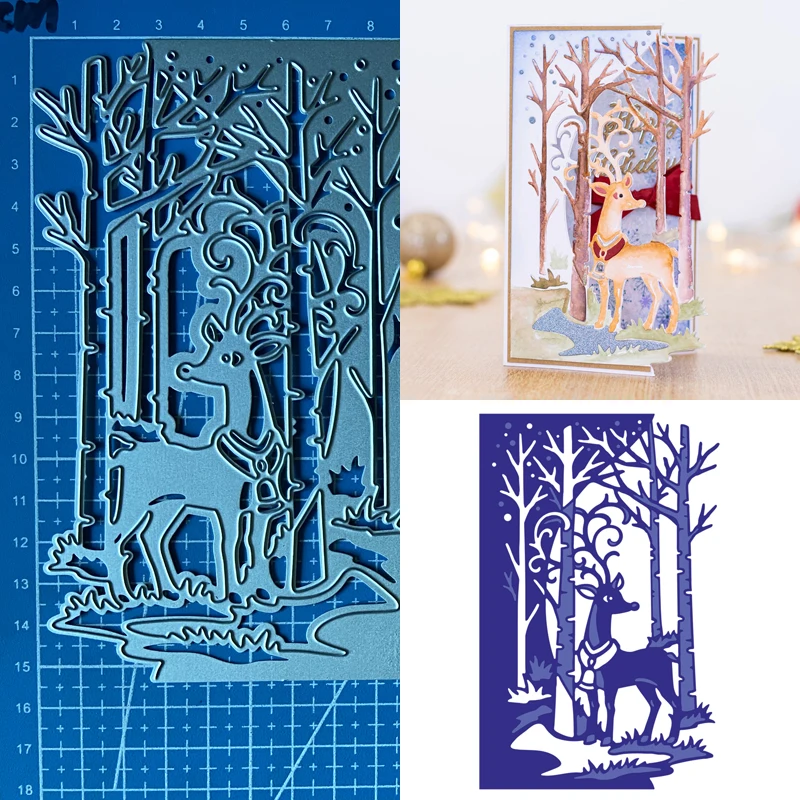 

Lucky Goddess Metal Cutting Dies Reindeer Forest Diy Scrapbooking Photo Album Decorative Embossing Paper Card Crafts