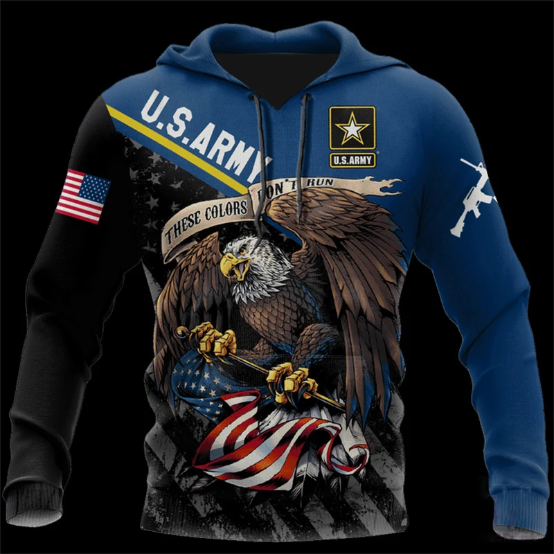 

3D US Veteran Army Print Hoodies For Men Sodier Military Camouflage Clothing Kid Fashion Streetwear Cool Pullovers Harajuku Tops