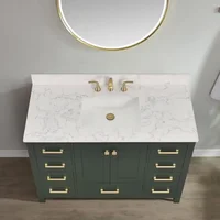48" x 22" Stone Vanity Top with Sink and 8 Inch Faucet Holes Durable Easy Installation Elegant Design Fits Most Standard 48" 2
