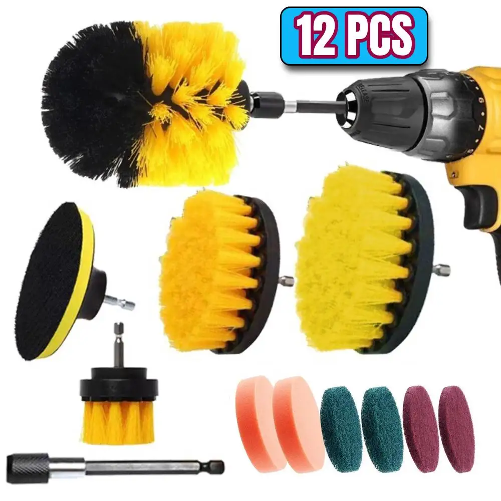 378638-1d1cd6.jpg Sa325989525d74cd3ada3b32cccd12f2cW 12/4 Pcs Electric Drill Brush Kit scrubber Cleaning Brush for Carpet Glass Car Kitchen Bathroom toilet Cleaning Tools household Mallzona