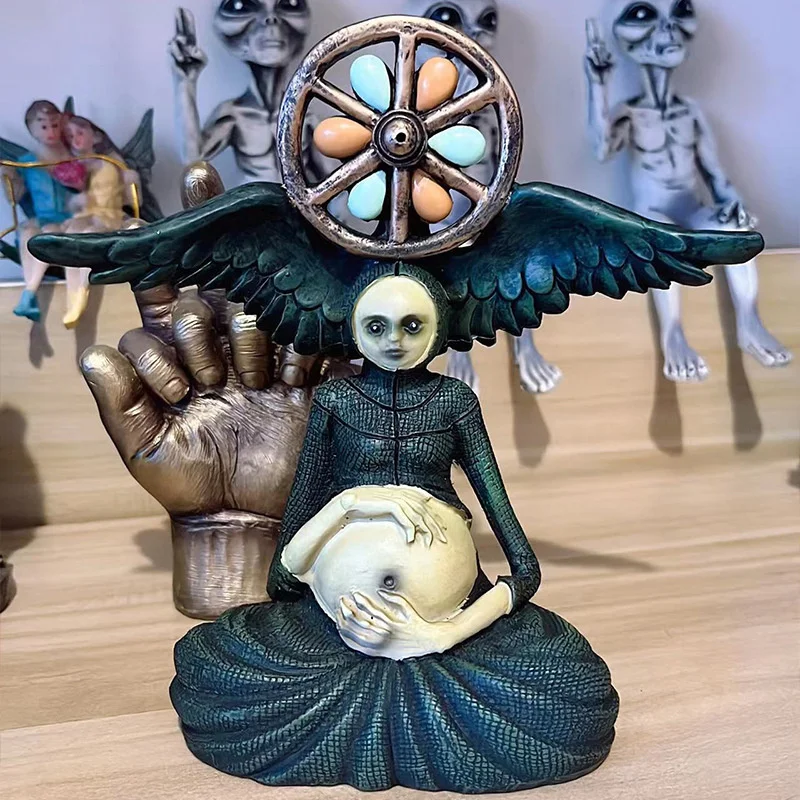 Sa3259b0a003a481faf69423563e258c16 Halloween Witch Figurine Statue Resin Creepy Witch Sculptures Garden Decoration for Home Patio Yard Lawn Porch Garden Decoration Mallzona