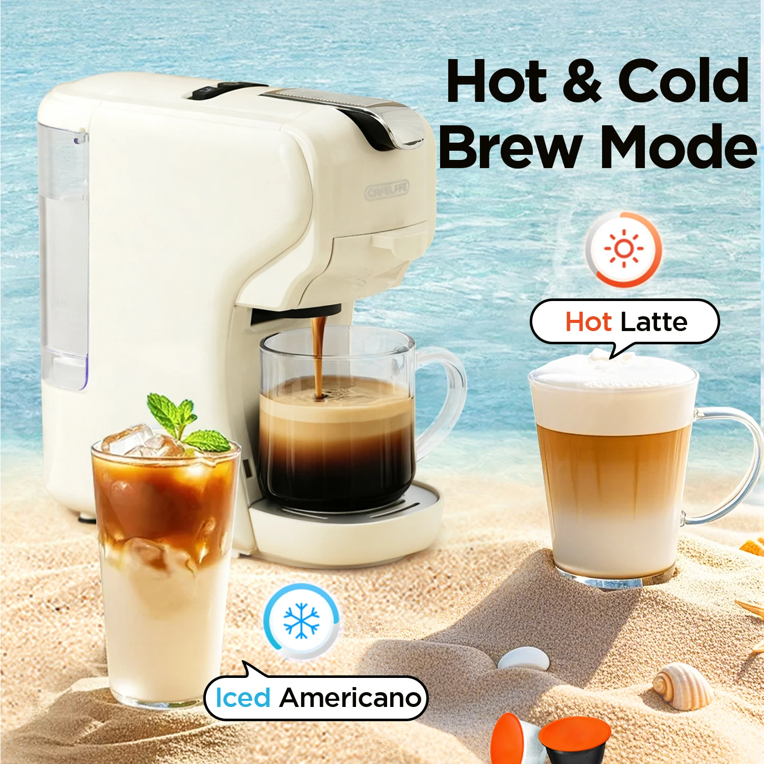 Cafelffe 3in1 ماكينة صنع القهوة بالكبسولات الساخنة...