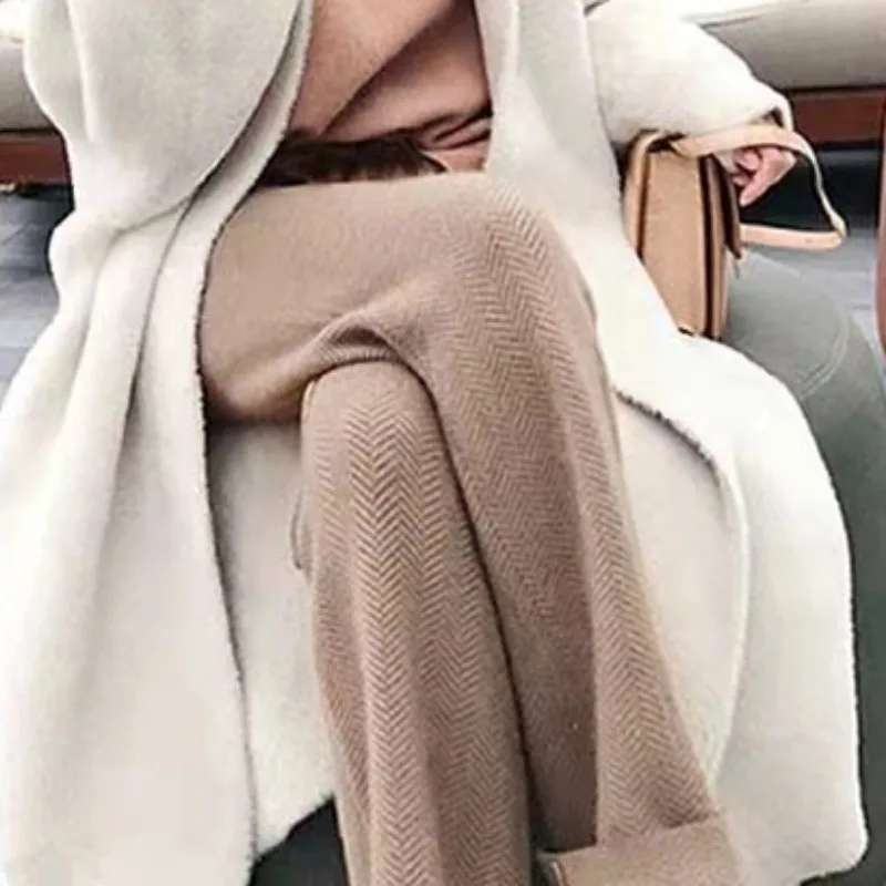 

2023 Autumn Casual Wide Leg Pants Thicken Winter OL Pants Fashion Women High Waist Trousers Casual Trousers Pantalones 29359