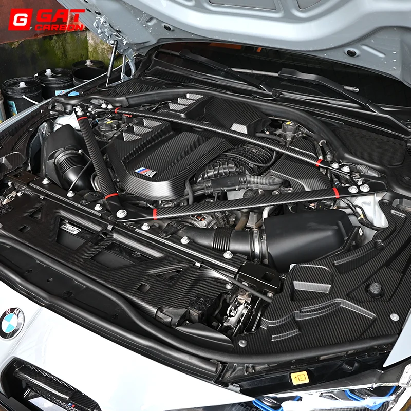 Dry Carbon Fiber Engine Strut Bar For BMW G80 M3 G82 G83 M4 G87 M2 Hood Engine Tripod