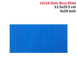 Classic Building Blocks Base Plate for Creative DIY Projects - Small Size Bricks for Children's Toys and Figures (32x16 dots blue)