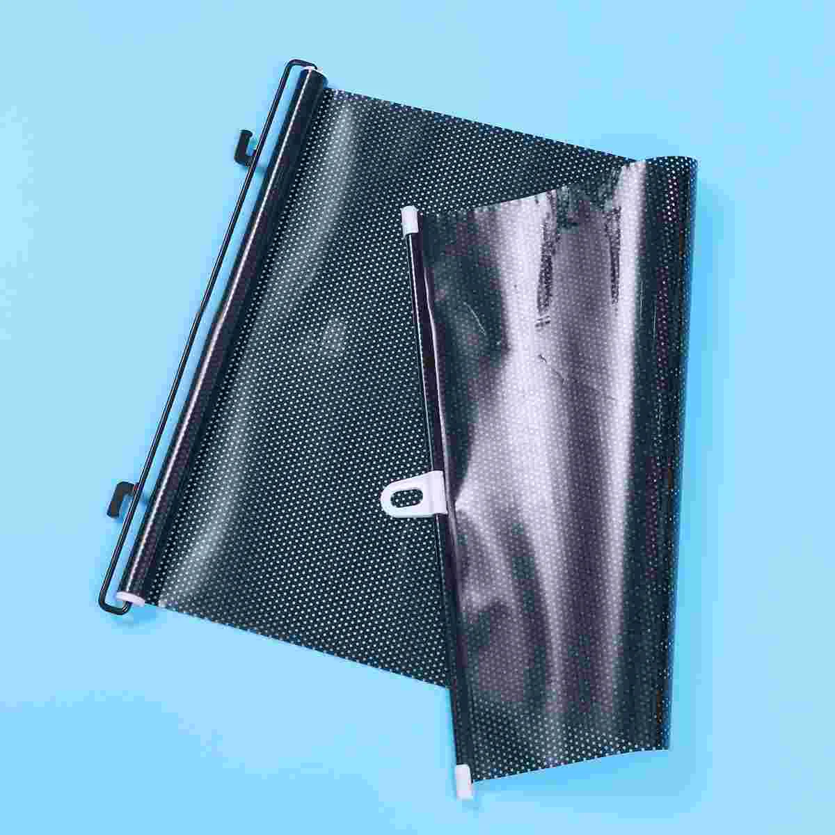 

2 Set of Universal Retractable Car Vehicle Curtains Window Roller Sun Shades Blind Protectors(Black)