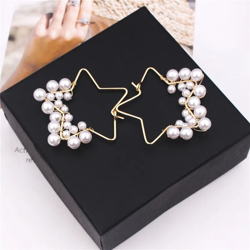 New Star Pendants Hanging Earrings Hiphop Personality Women's Drop